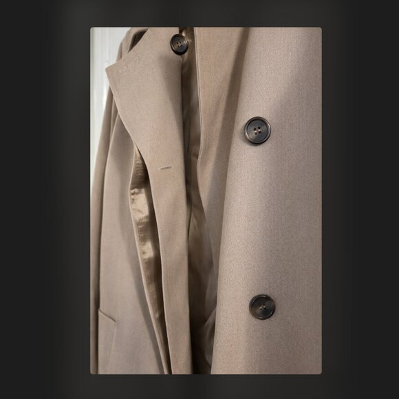 Vintage Calvin Klein Classic Trench Coat Neutral Beige Size 10 - Picture 5 of 7